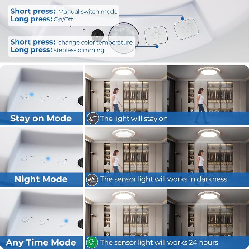 MotionSense™ Snap-On Rechargeable Ceiling Light