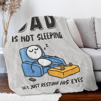Dad Is Not Sleeping™ Funny Throw Blanket