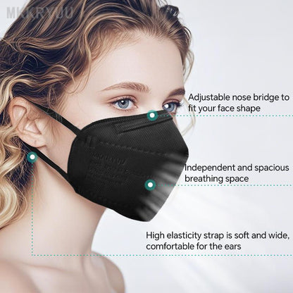 5-Layer KN95 Protective Masks (50 Pieces) – Breathable Comfort & High Filtration