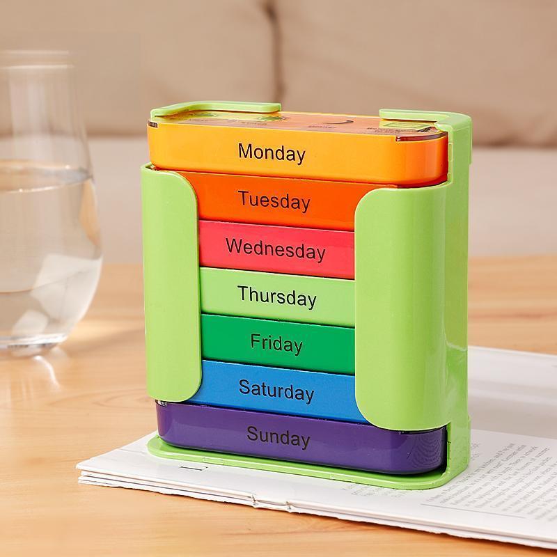 7-Day Pill Organizer™ 4 Daily Compartments • Removable Day Cases • Large Capacity