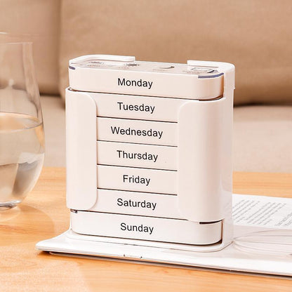 7-Day Pill Organizer™ 4 Daily Compartments • Removable Day Cases • Large Capacity