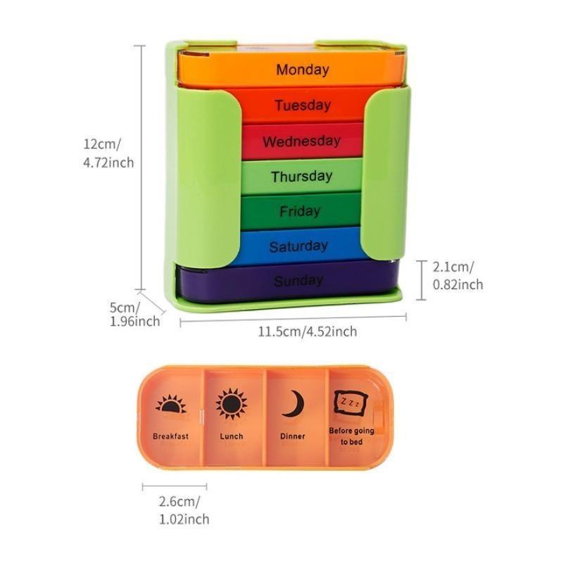 7-Day Pill Organizer™ 4 Daily Compartments • Removable Day Cases • Large Capacity
