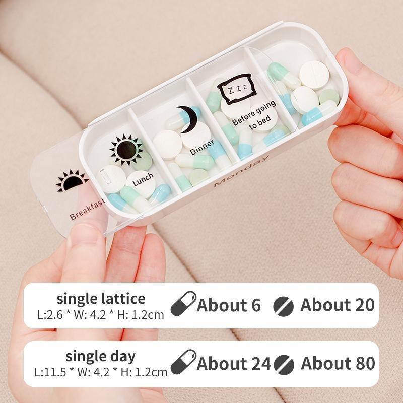 7-Day Pill Organizer™ 4 Daily Compartments • Removable Day Cases • Large Capacity