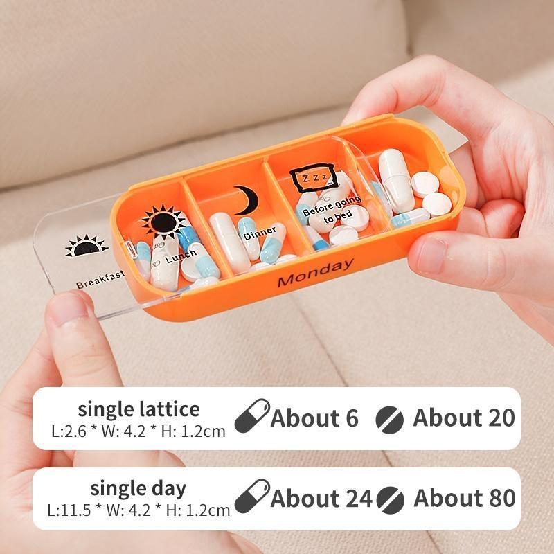 7-Day Pill Organizer™ 4 Daily Compartments • Removable Day Cases • Large Capacity