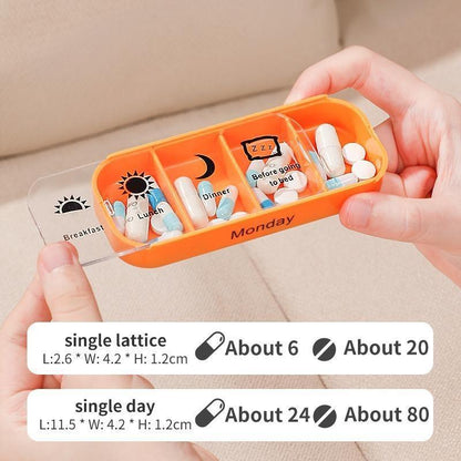 7-Day Pill Organizer™ 4 Daily Compartments • Removable Day Cases • Large Capacity