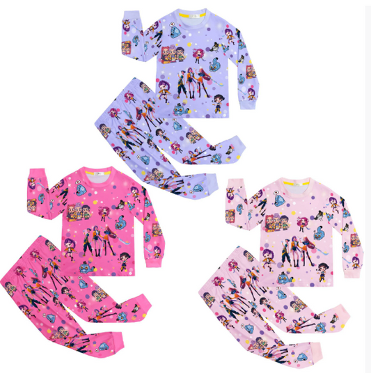 Kids K-Pop Demon Hunters Long-Sleeve Pajamas