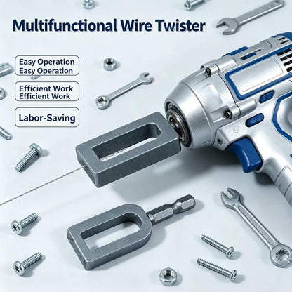 Heavy-Duty Rebar Tie Wire Twister Drill Attachment