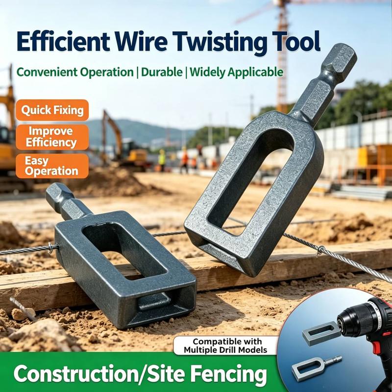 Heavy-Duty Rebar Tie Wire Twister Drill Attachment
