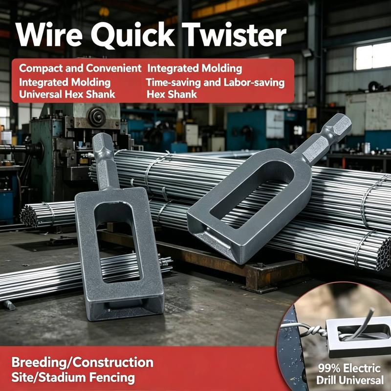 Heavy-Duty Rebar Tie Wire Twister Drill Attachment