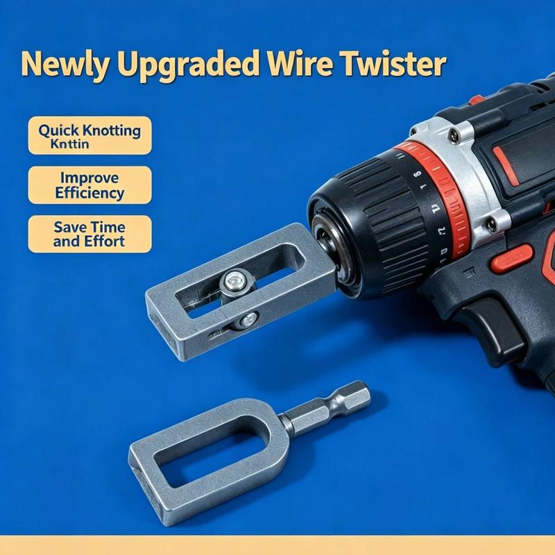 Heavy-Duty Rebar Tie Wire Twister Drill Attachment