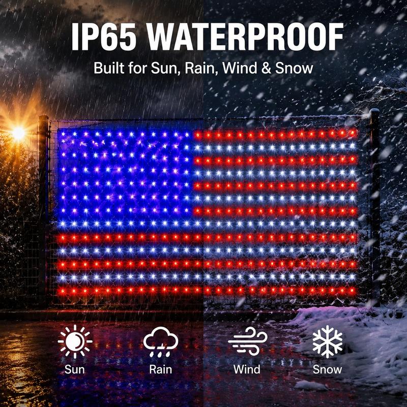 LibertyGlow™ Solar American Flag Lights