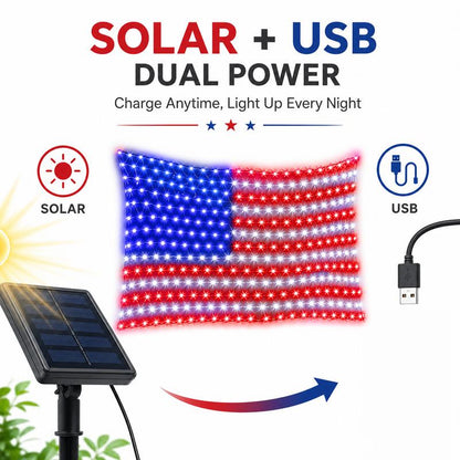 LibertyGlow™ Solar American Flag Lights