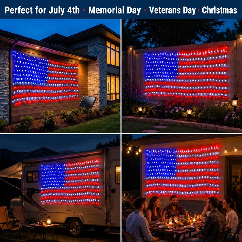 LibertyGlow™ Solar American Flag Lights
