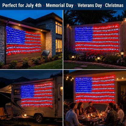 LibertyGlow™ Solar American Flag Lights