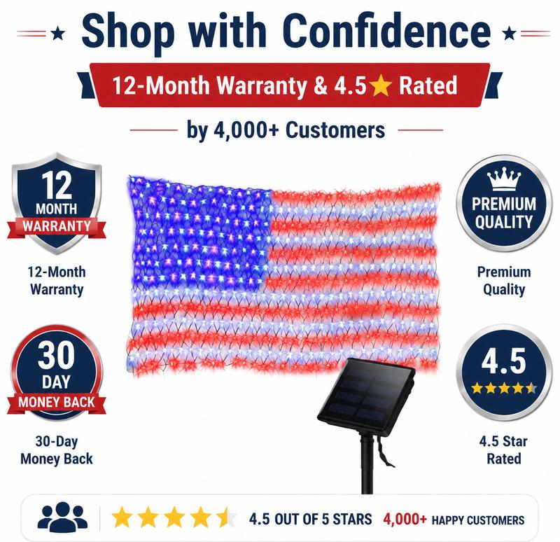 LibertyGlow™ Solar American Flag Lights