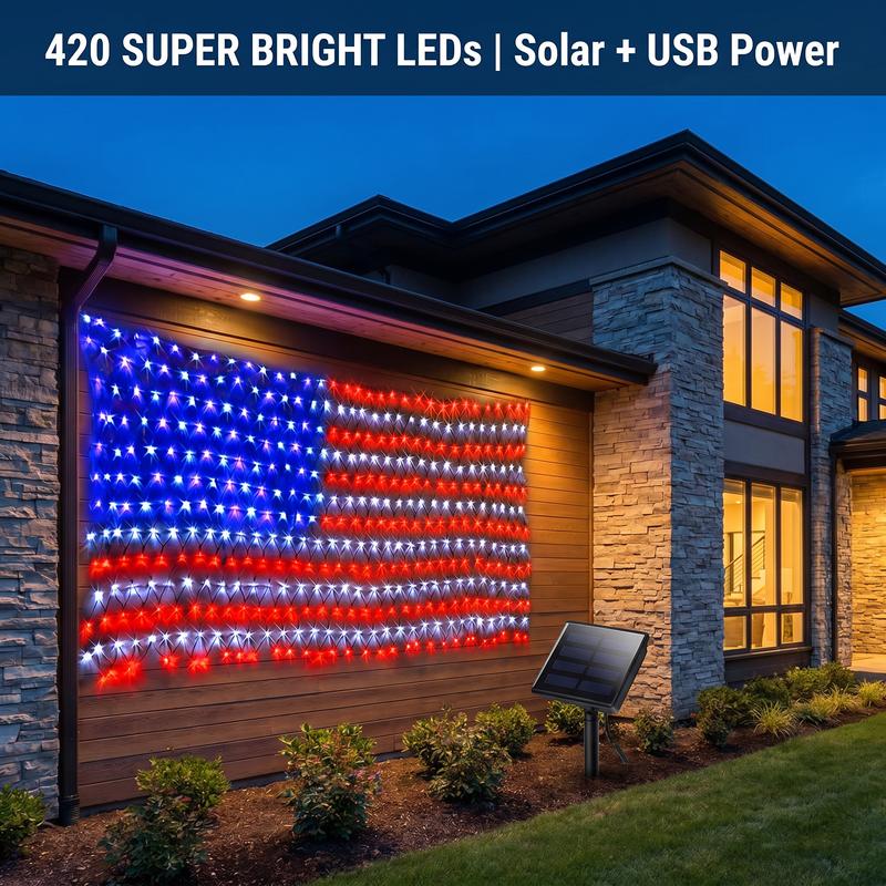 LibertyGlow™ Solar American Flag Lights