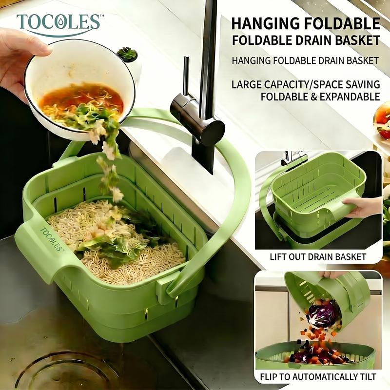 DrainNest™ Foldable Hanging Colander
